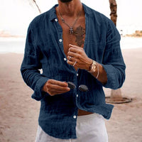Sommerhemd Herren Baumwolle | Kurzarm & Leicht | Klassischer Look Style-Blau-S-Luzern Mode