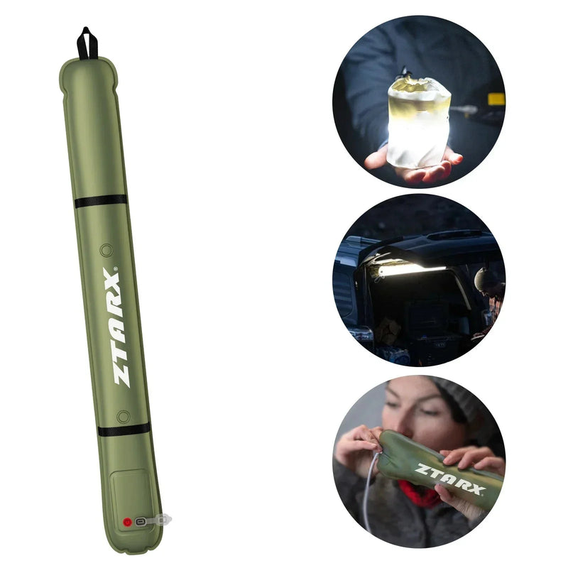 LED-Rohrlampe | Wiederaufladbar | Solar | Langlebig | Aufblasbar | Vielseitig-2000 mAh-Luzern Mode