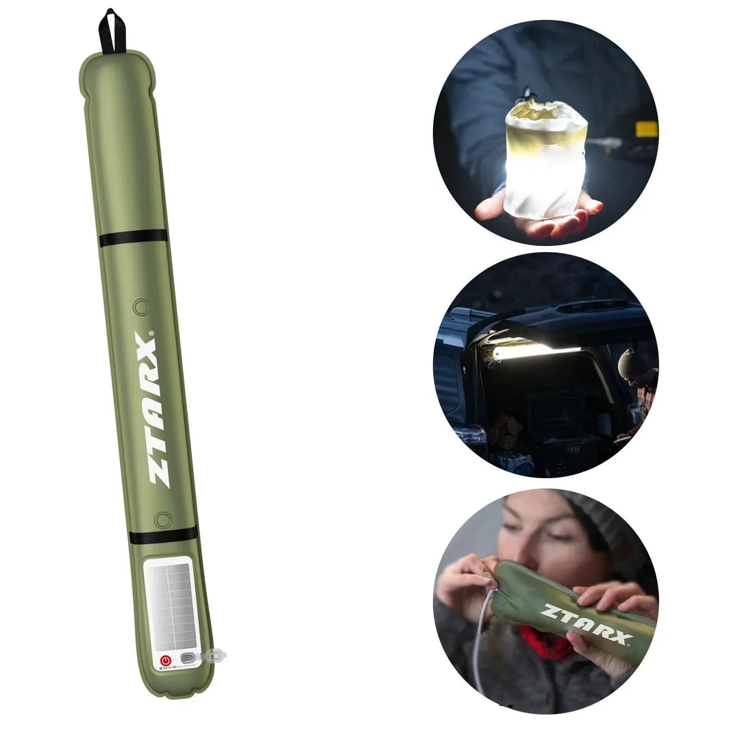 LED-Rohrlampe | Wiederaufladbar | Solar | Langlebig | Aufblasbar | Vielseitig-4000 mAh-Luzern Mode