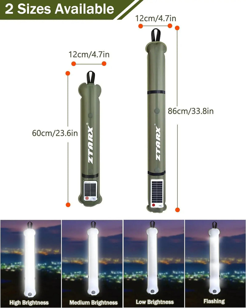 LED-Rohrlampe | Wiederaufladbar | Solar | Langlebig | Aufblasbar | Vielseitig-Luzern Mode