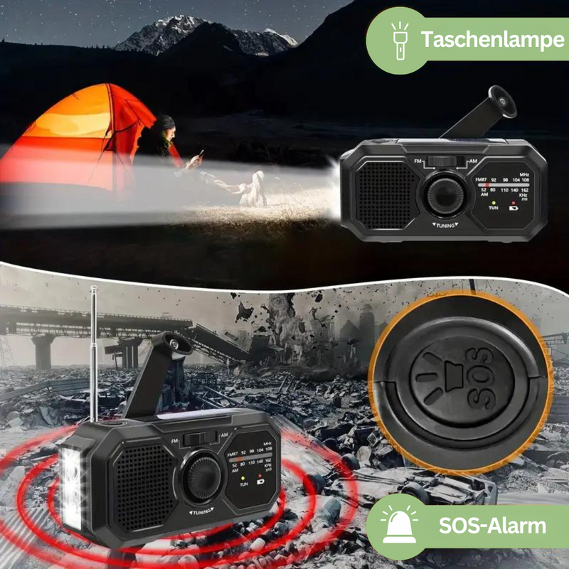 Notfallradio | Aufziehbar | AM/FM | Solar | Wiederaufladbar | Vielseitig | Kompakt-Luzern Mode