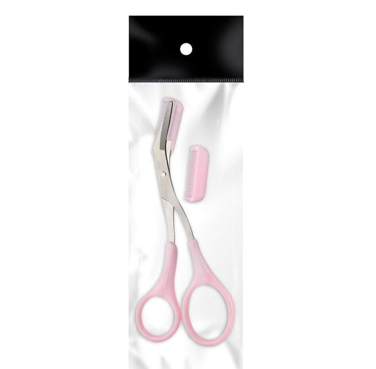 Augenbrauen-Trimmer | Schere | Rostfreies Stahl | Präzise | Kompakt-Rosa-Luzern Mode