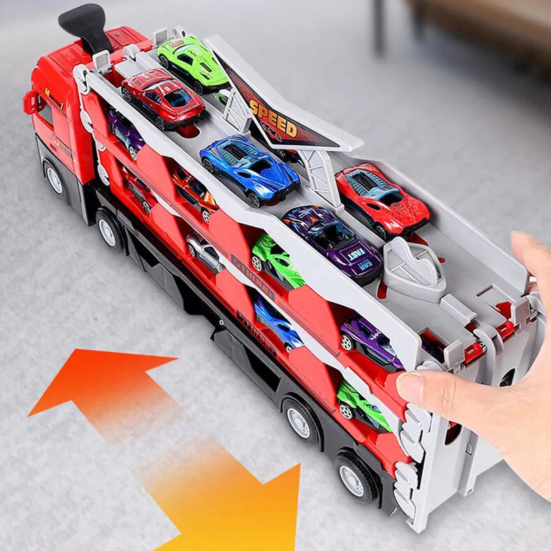 Spielzeugtruck mit Rennstrecke | Startsystem | Anpassbar | Modular-Luzern Mode