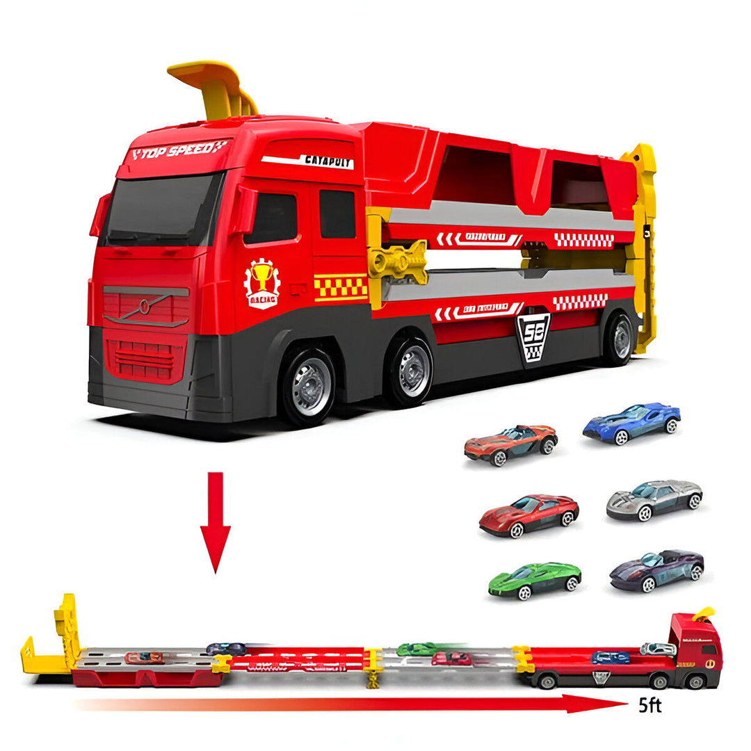 Spielzeugtruck mit Rennstrecke | Startsystem | Anpassbar | Modular-Luzern Mode