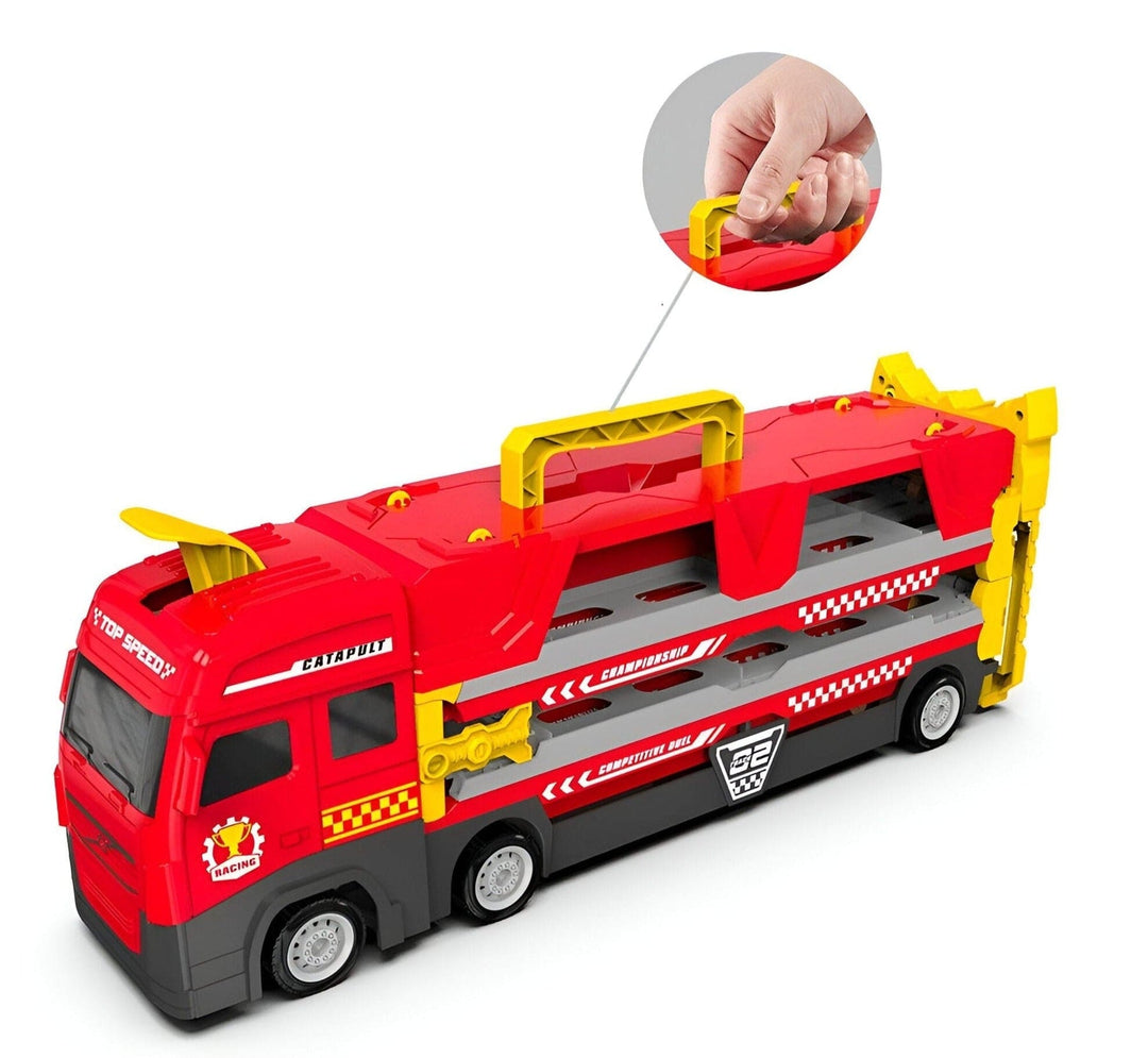 Spielzeugtruck mit Rennstrecke | Startsystem | Anpassbar | Modular-Luzern Mode