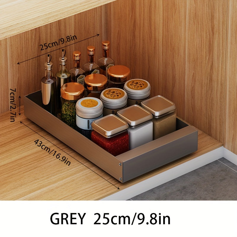 Küchenschrank Organizer | Ausziehbar Praktisch Kompakt Platzsparend-Grau-25cm-Luzern Mode