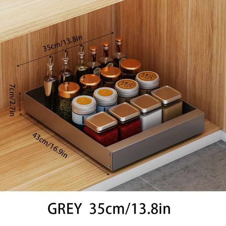 Küchenschrank Organizer | Ausziehbar Praktisch Kompakt Platzsparend-Grau-35cm-Luzern Mode