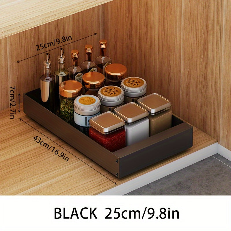 Küchenschrank Organizer | Ausziehbar Praktisch Kompakt Platzsparend-Schwarz-25cm-Luzern Mode