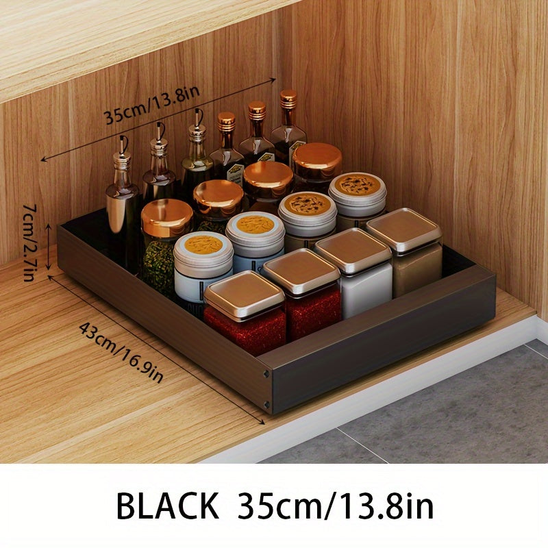 Küchenschrank Organizer | Ausziehbar Praktisch Kompakt Platzsparend-Schwarz-35cm-Luzern Mode