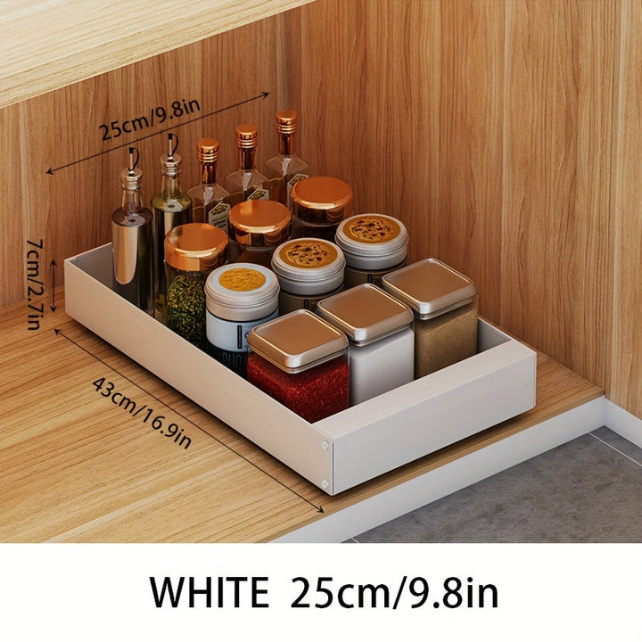 Küchenschrank Organizer | Ausziehbar Praktisch Kompakt Platzsparend-Weiß-25cm-Luzern Mode