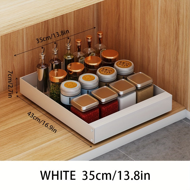 Küchenschrank Organizer | Ausziehbar Praktisch Kompakt Platzsparend-Weiß-35cm-Luzern Mode
