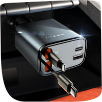 Autoladegerät | USB Schnellladen Ausziehbar Vielseitig 69W Langlebig Stilvoll-Luzern Mode