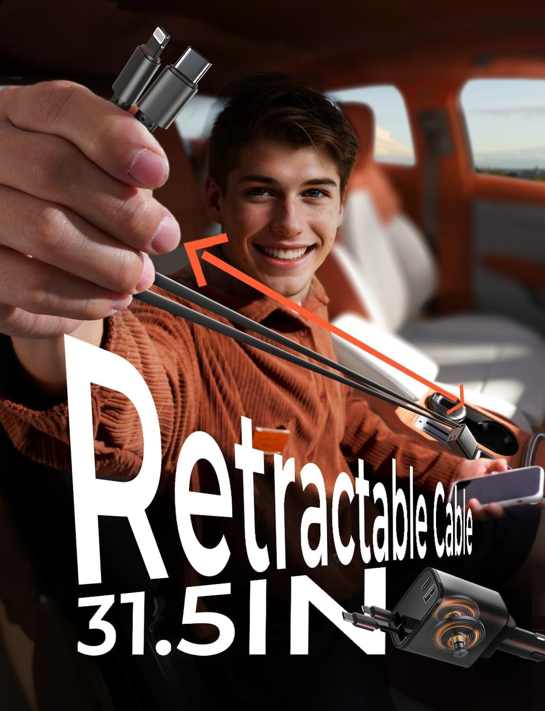 Autoladegerät | USB Schnellladen Ausziehbar Vielseitig 69W Langlebig Stilvoll-Luzern Mode
