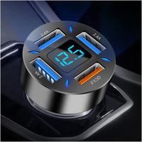 USB Autoladegerät | Schnellladen 12V Android Apple Universell Robust Kompakt-1 Stück schwarz-QC/2.4A-Luzern Mode