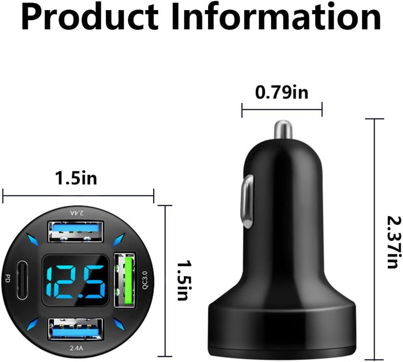 USB Autoladegerät | Schnellladen 12V Android Apple Universell Robust Kompakt-Luzern Mode
