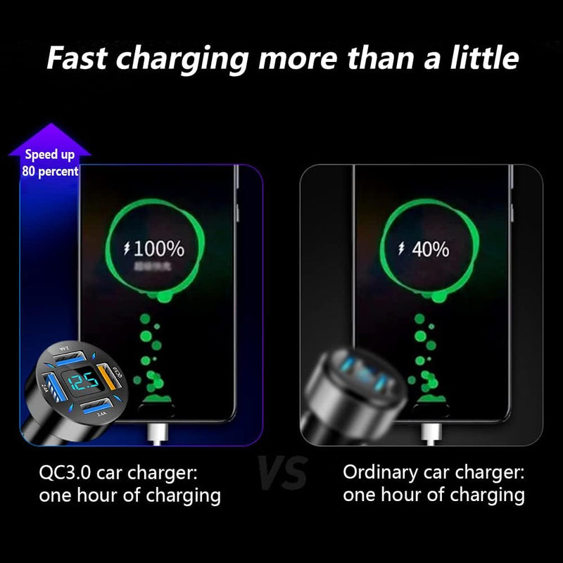 USB Autoladegerät | Schnellladen 12V Android Apple Universell Robust Kompakt-Luzern Mode