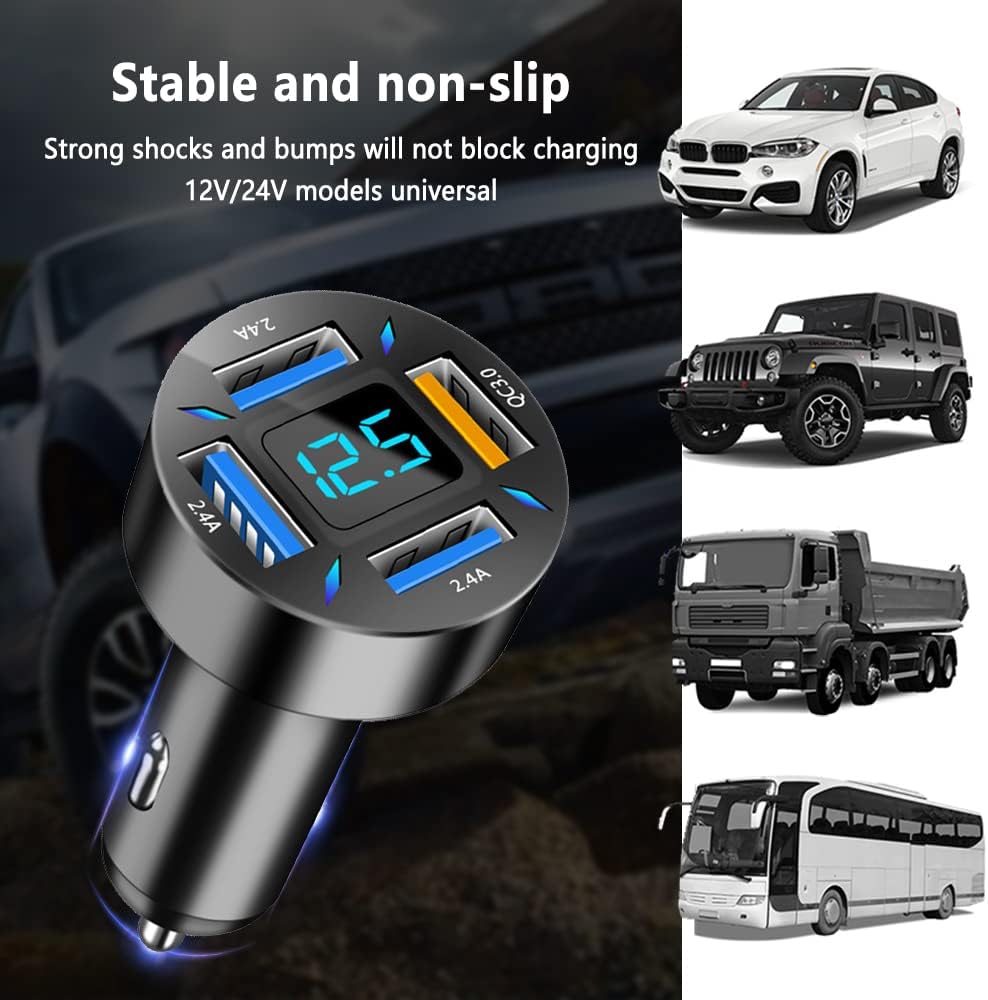 USB Autoladegerät | Schnellladen 12V Android Apple Universell Robust Kompakt-Luzern Mode