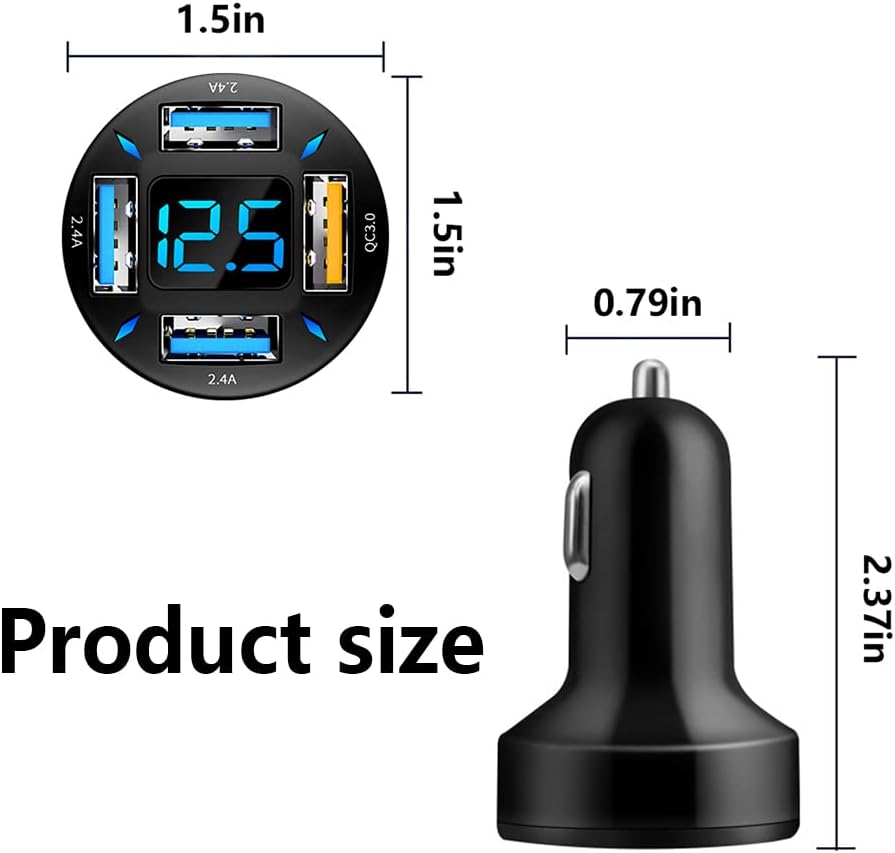 USB Autoladegerät | Schnellladen 12V Android Apple Universell Robust Kompakt-Luzern Mode