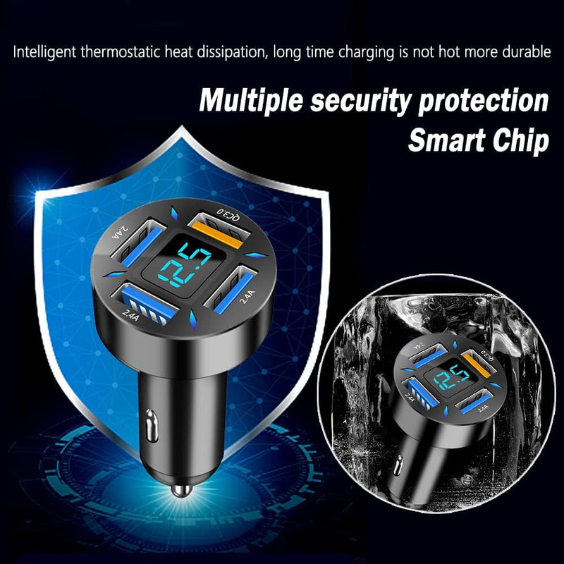 USB Autoladegerät | Schnellladen 12V Android Apple Universell Robust Kompakt-Luzern Mode
