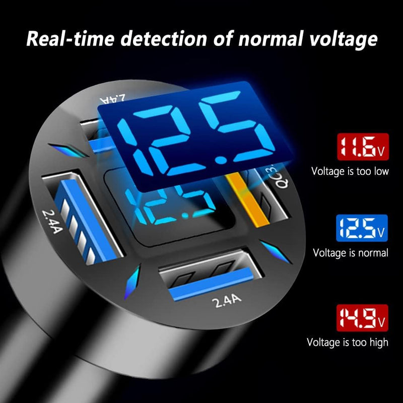 USB Autoladegerät | Schnellladen 12V Android Apple Universell Robust Kompakt-Luzern Mode