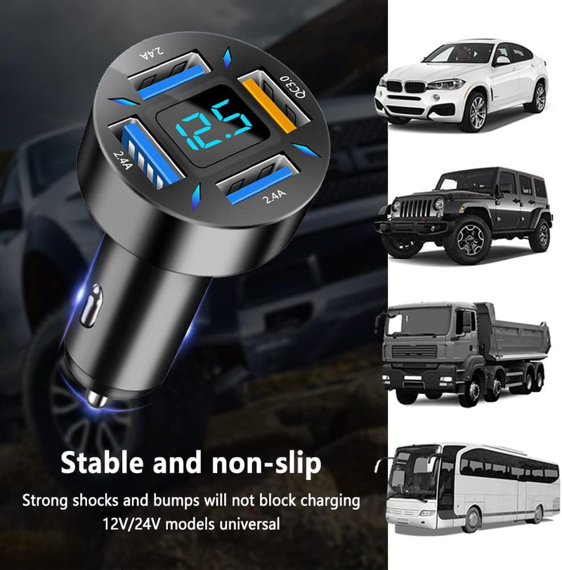 USB Autoladegerät | Schnellladen 12V Android Apple Universell Robust Kompakt-Luzern Mode