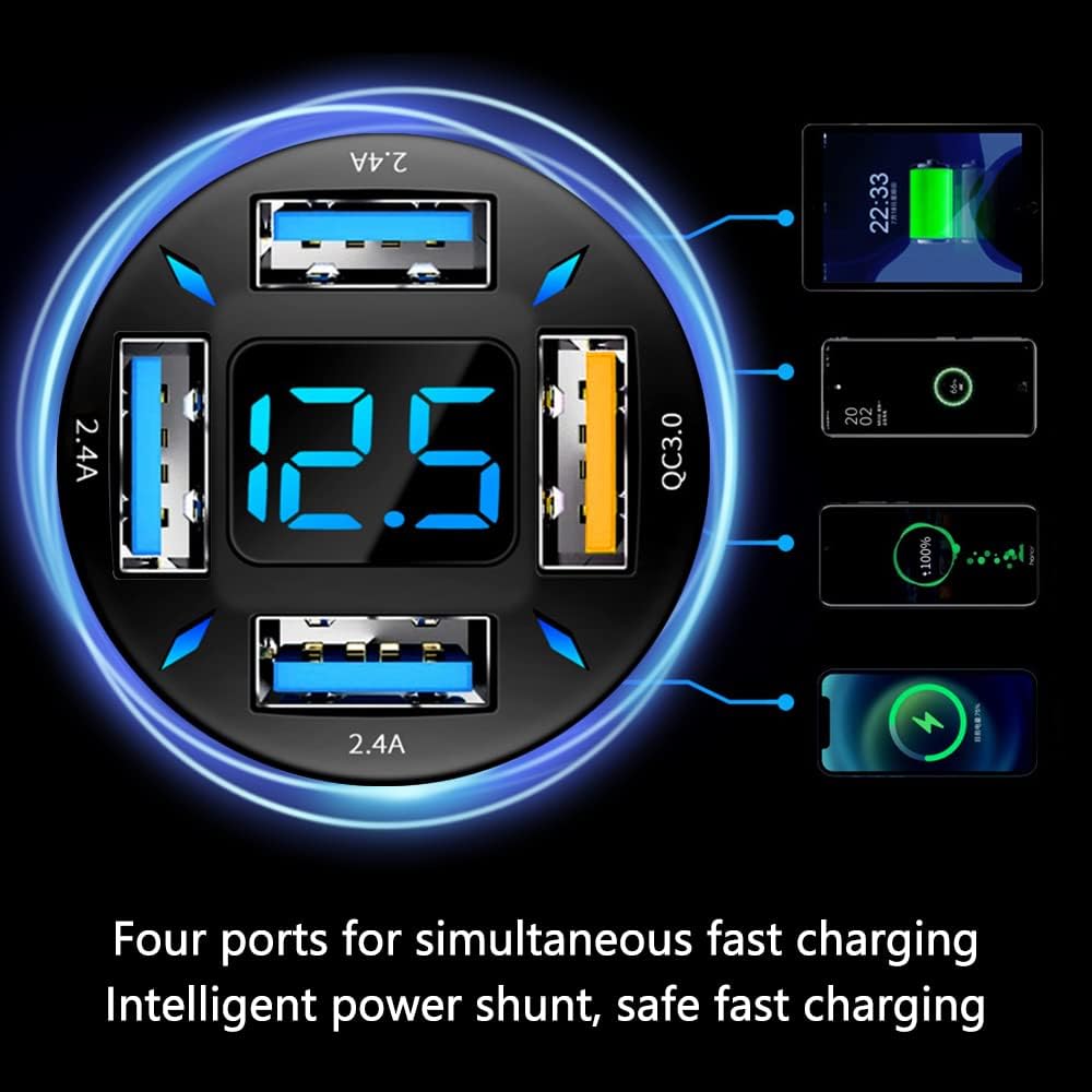 USB Autoladegerät | Schnellladen 12V Android Apple Universell Robust Kompakt-Luzern Mode