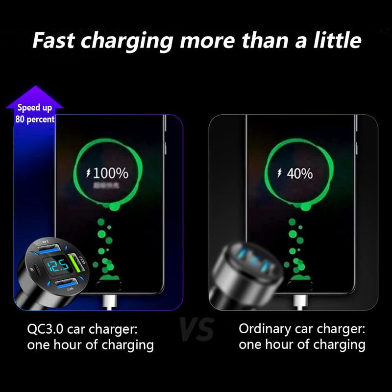 USB Autoladegerät | Schnellladen 12V Android Apple Universell Robust Kompakt-Luzern Mode