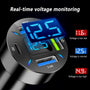 USB Autoladegerät | Schnellladen 12V Android Apple Universell Robust Kompakt-2 Stück-schwarz-QC/PD/2.4A-Luzern Mode