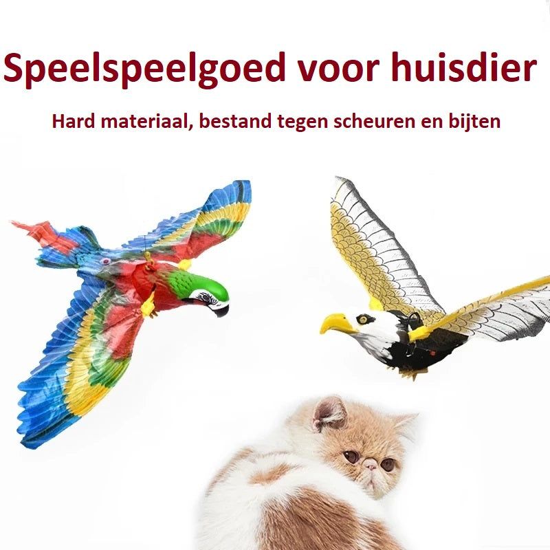 Spielzeug für Katzen | Automatisch | Bewegend | Realistisch | Aktiv-Papagei + Adler-Luzern Mode