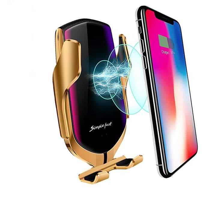 Auto Handyhalterung | Ladegerät | Stabil | Universell | Drehbar | USB-Gold-Luzern Mode