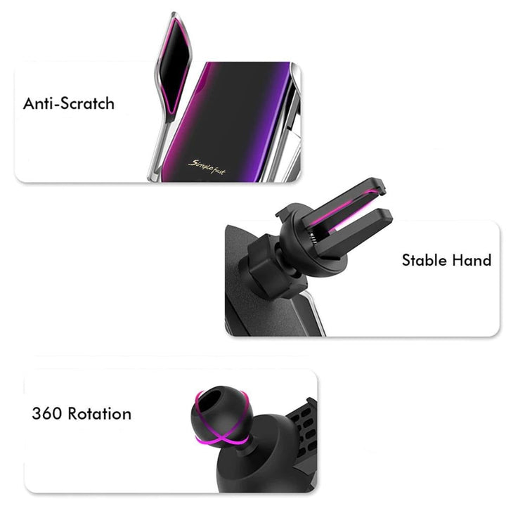 Auto Handyhalterung | Ladegerät | Stabil | Universell | Drehbar | USB-Luzern Mode