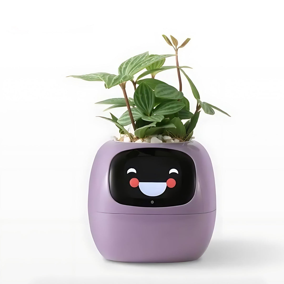Smart-Blumentopf | Automatisch App-Verbunden Universal Emojis Praktisch Süß-Lila-Luzern Mode