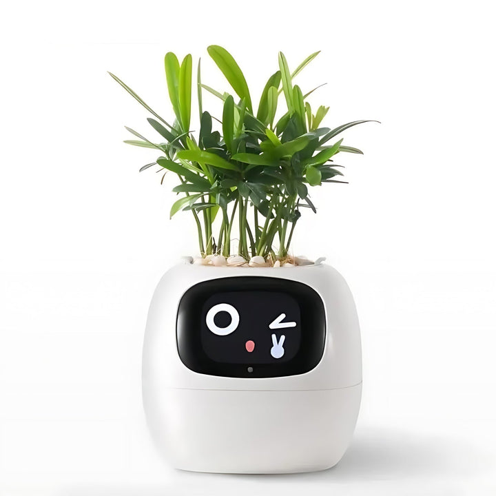 Smart-Blumentopf | Automatisch App-Verbunden Universal Emojis Praktisch Süß-Weiß-Luzern Mode