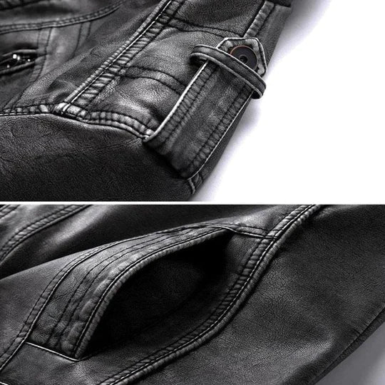 Herren Lederjacke Bikerstil - Robuste Motorradjacke-Luzern Mode