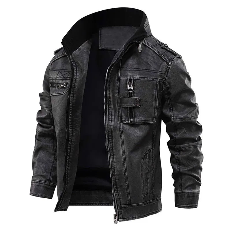 Herren Lederjacke Bikerstil - Robuste Motorradjacke-S-Luzern Mode