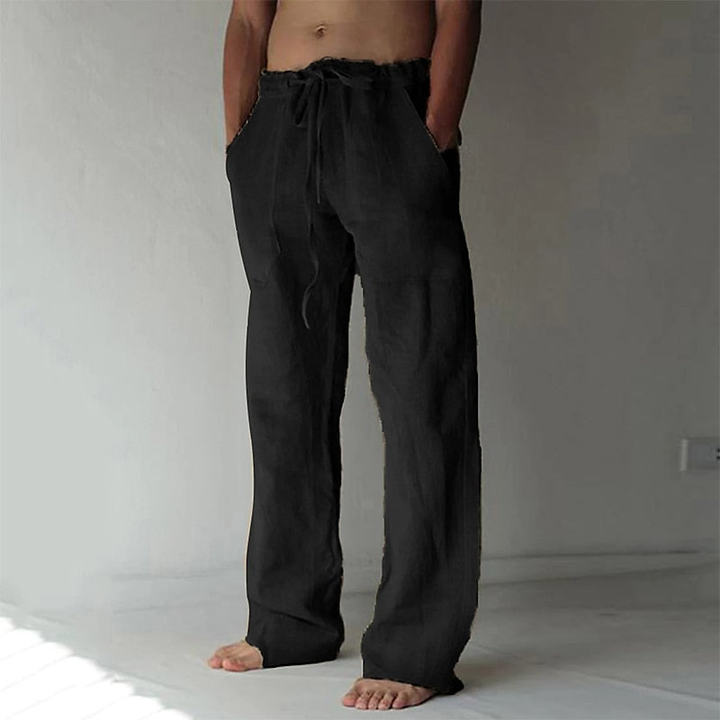 Lässige Herren Leinenhose mit weitem Schnitt für den Sommer – Elias