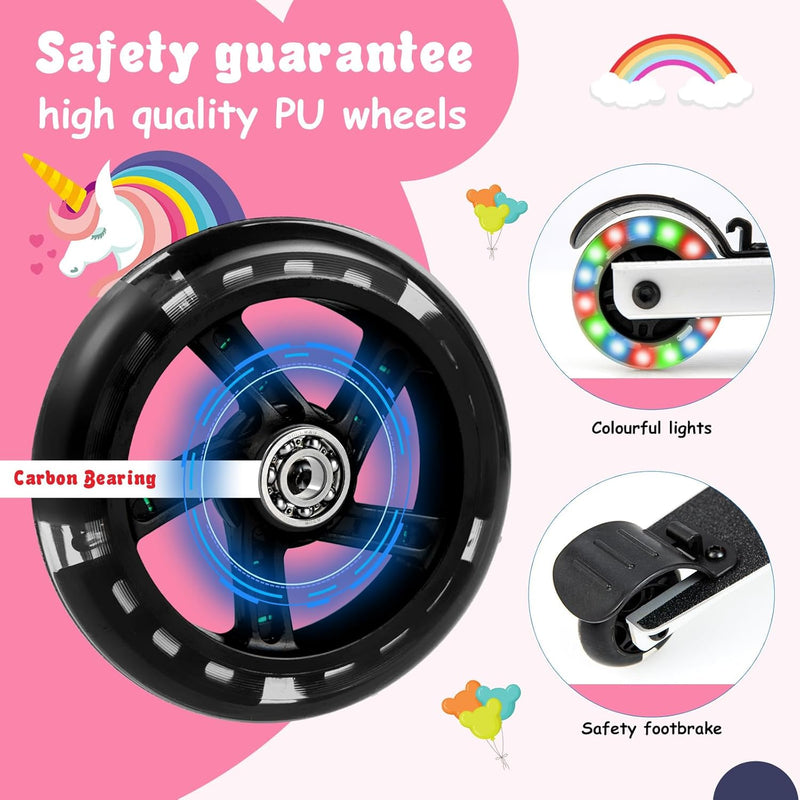 Kinder 2-in-1 Ride-On Scooter Koffer mit LED-Rädern