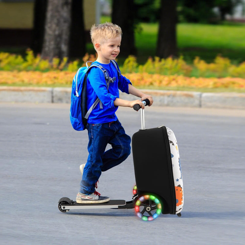 Kinder 2-in-1 Ride-On Scooter Koffer mit LED-Rädern