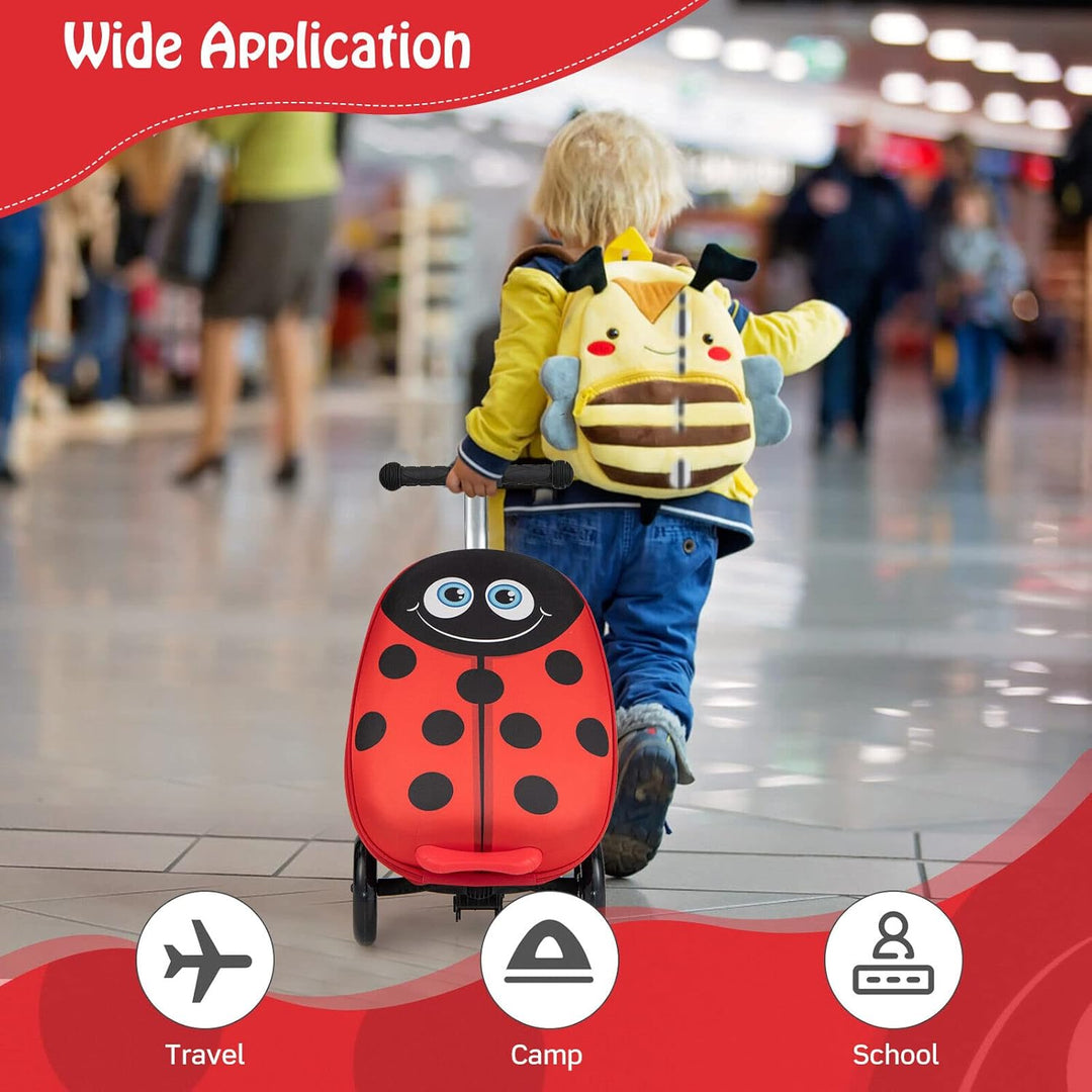 Kinder 2-in-1 Ride-On Scooter Koffer mit LED-Rädern