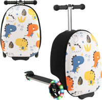 Kinder 2-in-1 Ride-On Scooter Koffer mit LED-Rädern