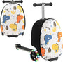 Kinder 2-in-1 Ride-On Scooter Koffer mit LED-Rädern