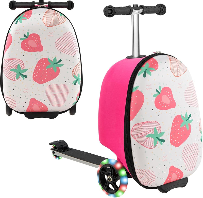 Kinder 2-in-1 Ride-On Scooter Koffer mit LED-Rädern