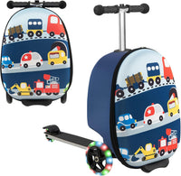 Kinder 2-in-1 Ride-On Scooter Koffer mit LED-Rädern