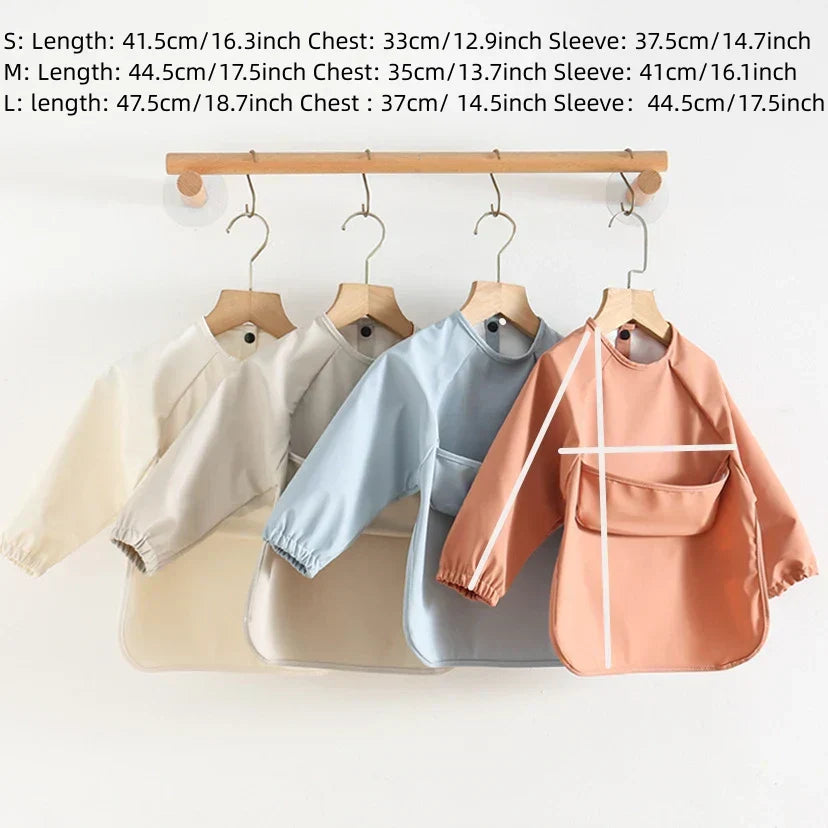 Langarm Baby Lätzchen Wasserdicht mit Auffangtasche-Luzern Mode