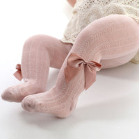 SEO-freundlicher Titel: Baby Strumpfhose mit Schleife - Weiche Spitzenoptik-Rosa-Geeignet für 0 bis 1 Jahr-Luzern Mode