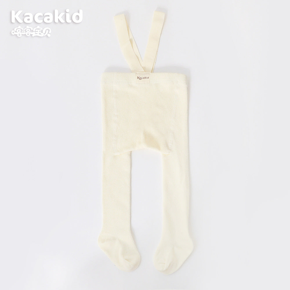 Babyleggings mit Trägern - Bequeme Strumpfhose für Babys-Beige-0-12 Monate-Luzern Mode
