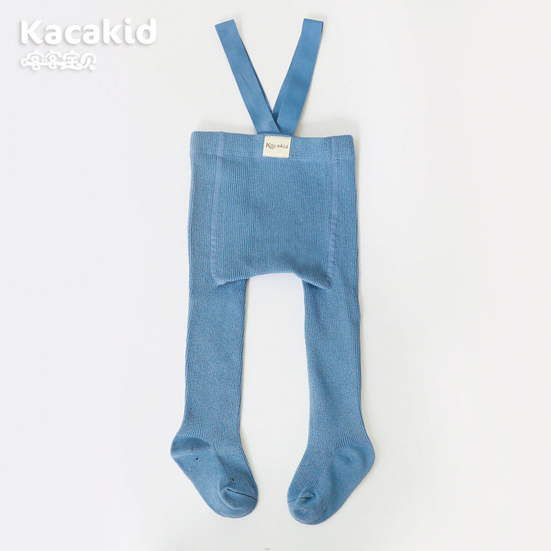 Babyleggings mit Trägern - Bequeme Strumpfhose für Babys-Blau-0-12 Monate-Luzern Mode