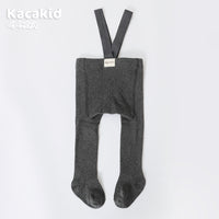 Babyleggings mit Trägern - Bequeme Strumpfhose für Babys-Dunkelgrau-0-12 Monate-Luzern Mode
