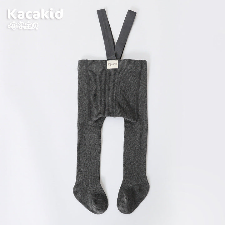 Babyleggings mit Trägern - Bequeme Strumpfhose für Babys-Dunkelgrau-0-12 Monate-Luzern Mode