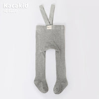 Babyleggings mit Trägern - Bequeme Strumpfhose für Babys-Hellgrau-0-12 Monate-Luzern Mode